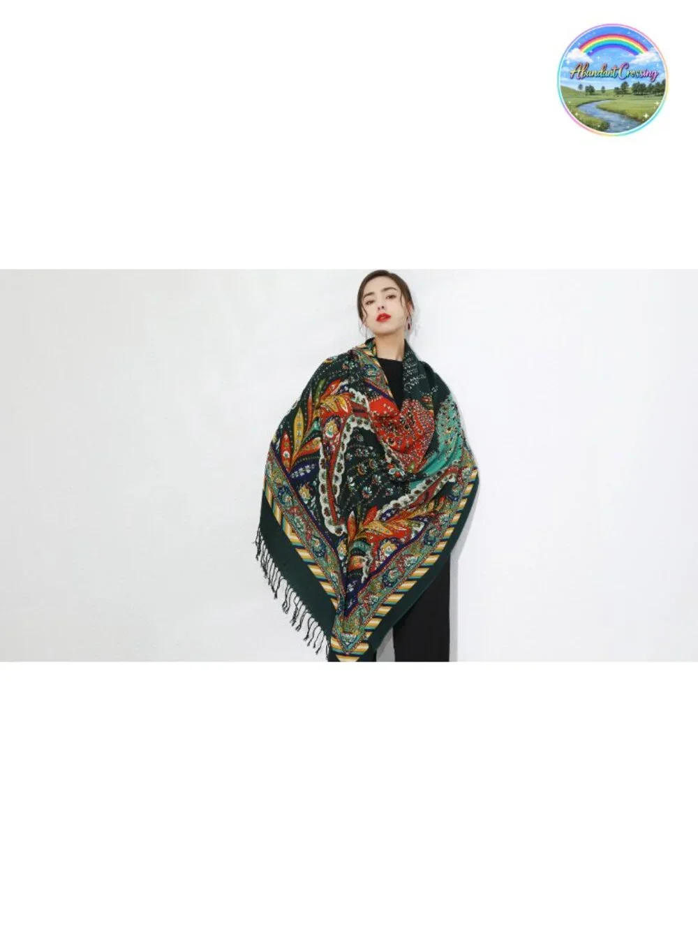 100% Merino Wool Oversized Pashmina Shawl Wrap for Women, 96x43, Tassels, Gift